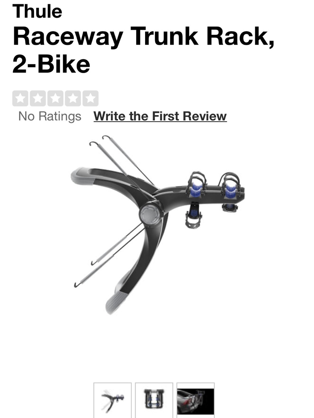 Thule Raceway Trunk-Mount Bike Rack in Black and Blue - Picture 3 of 10